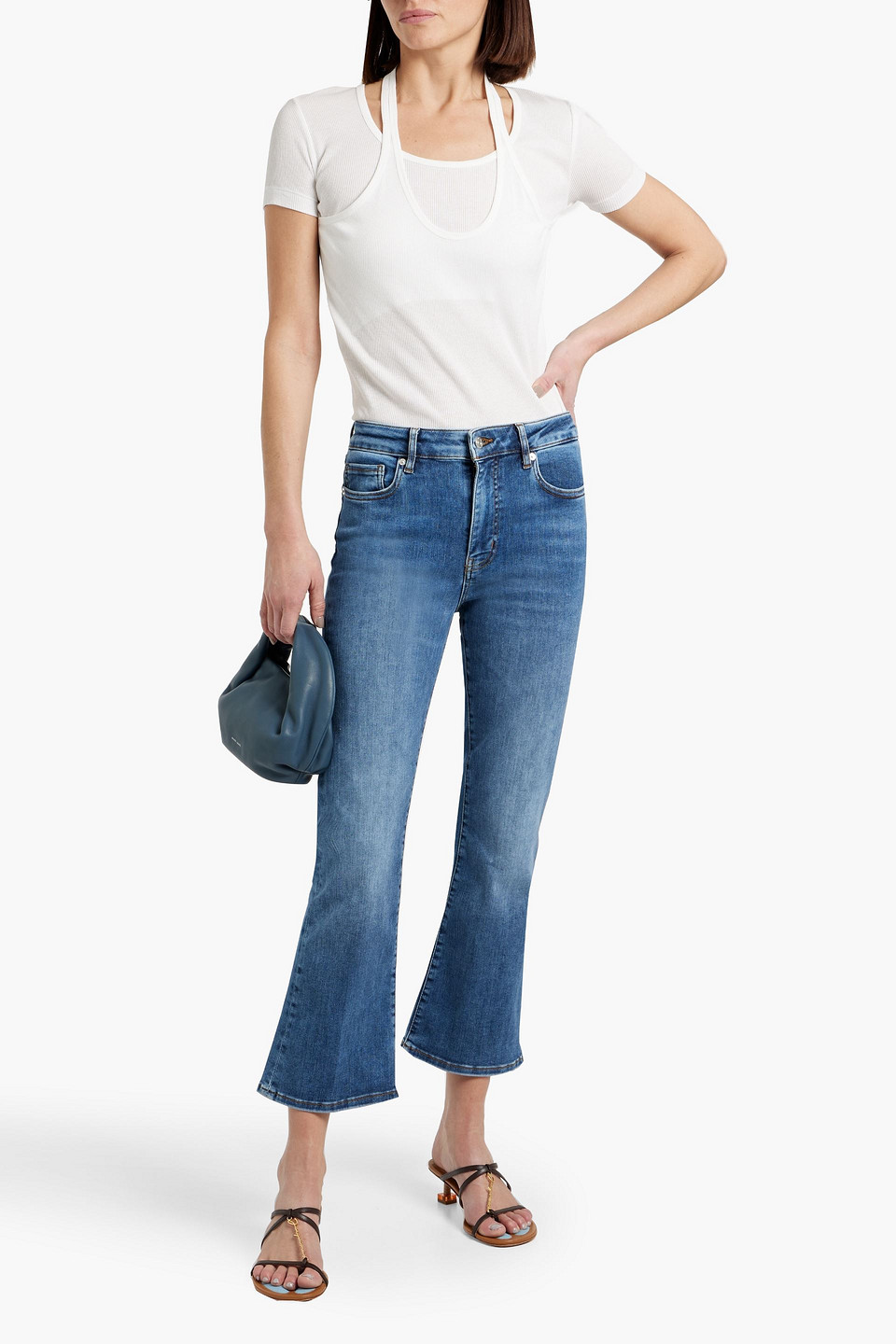FRAME LE CROP MINI BOOT CROPPED HIGH-RISE BOOTCUT JEANS
