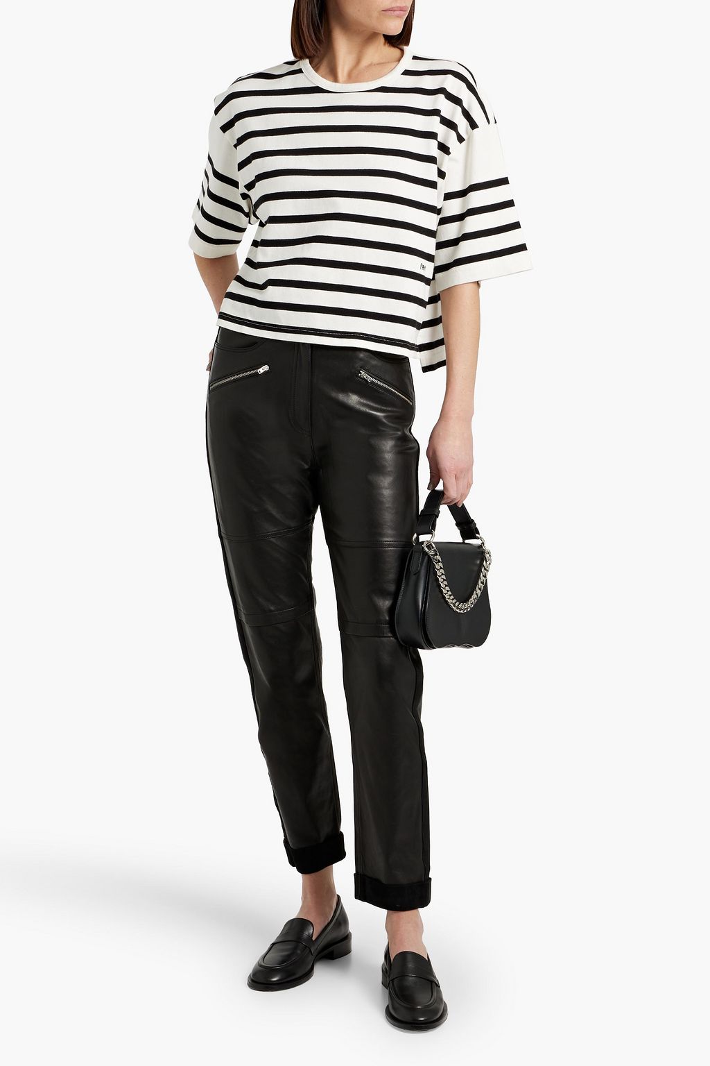 FRAME Striped cotton-jersey T-shirt