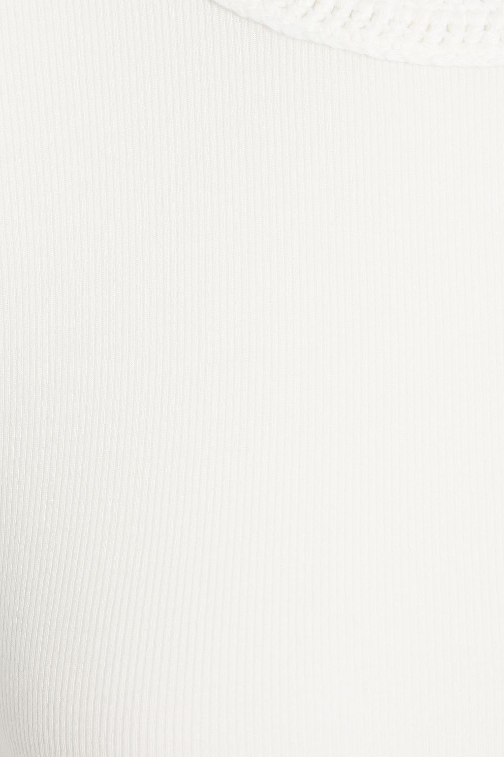 FRAME Crochet-trimmed modal-blend jersey T-shirt