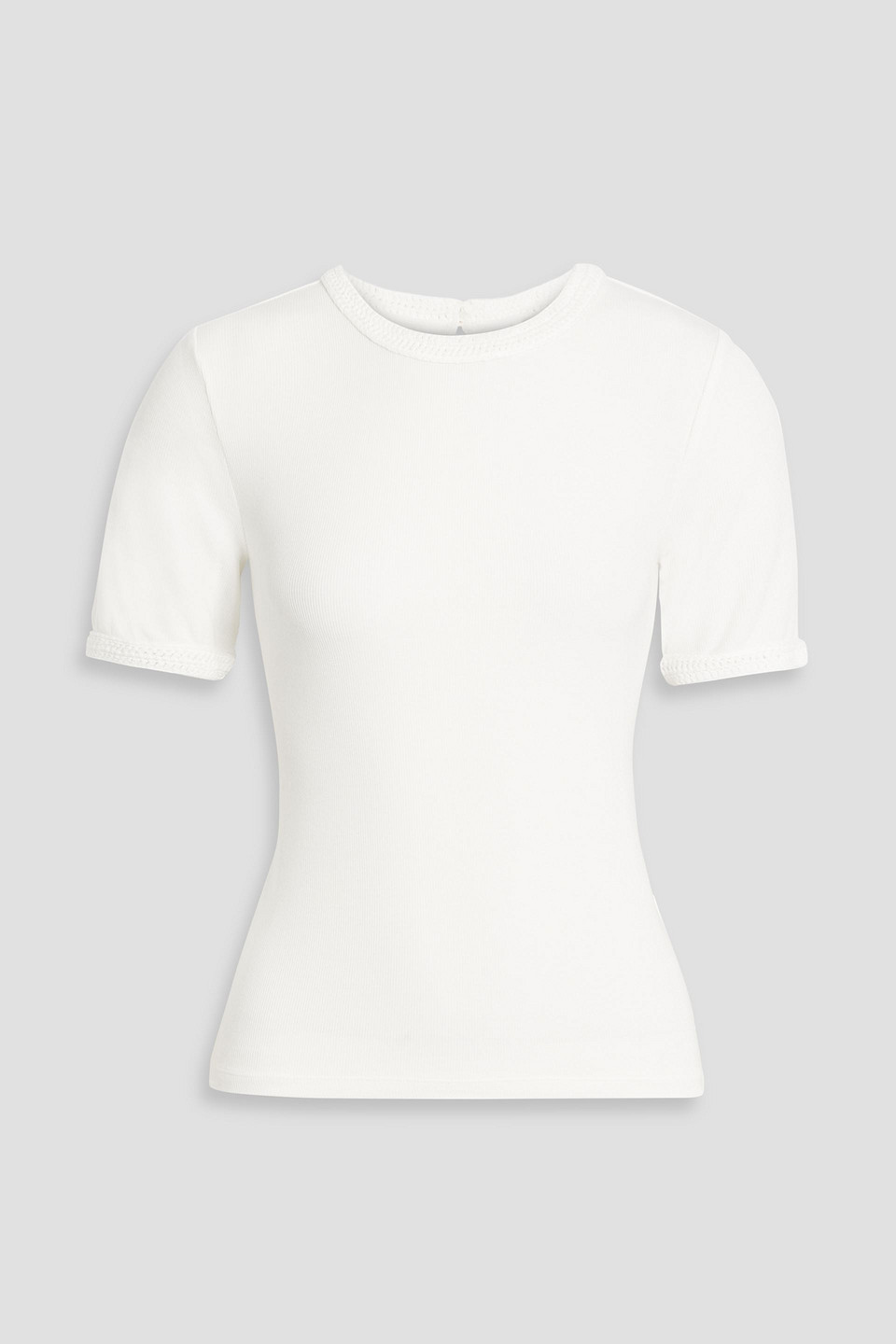 Frame Crochet-trimmed Modal-blend Jersey T-shirt In White