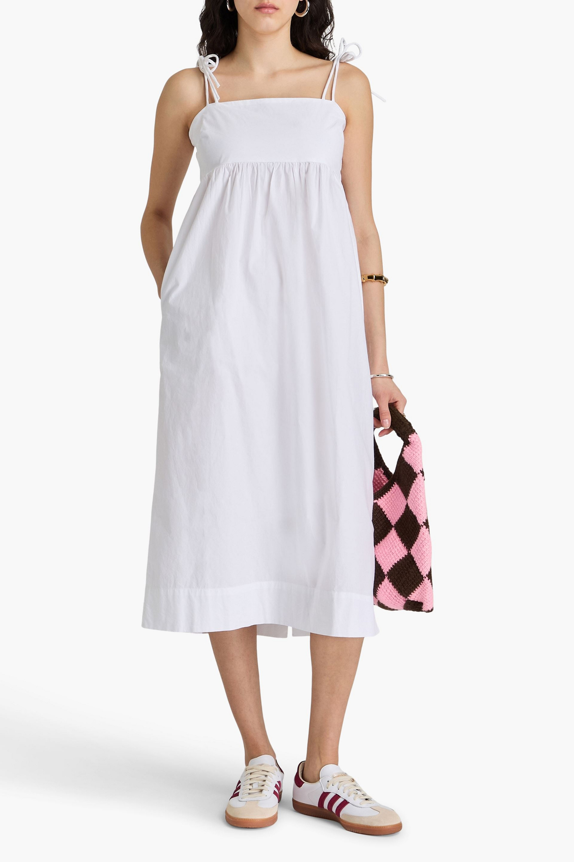 GANNI Cotton-poplin midi dress