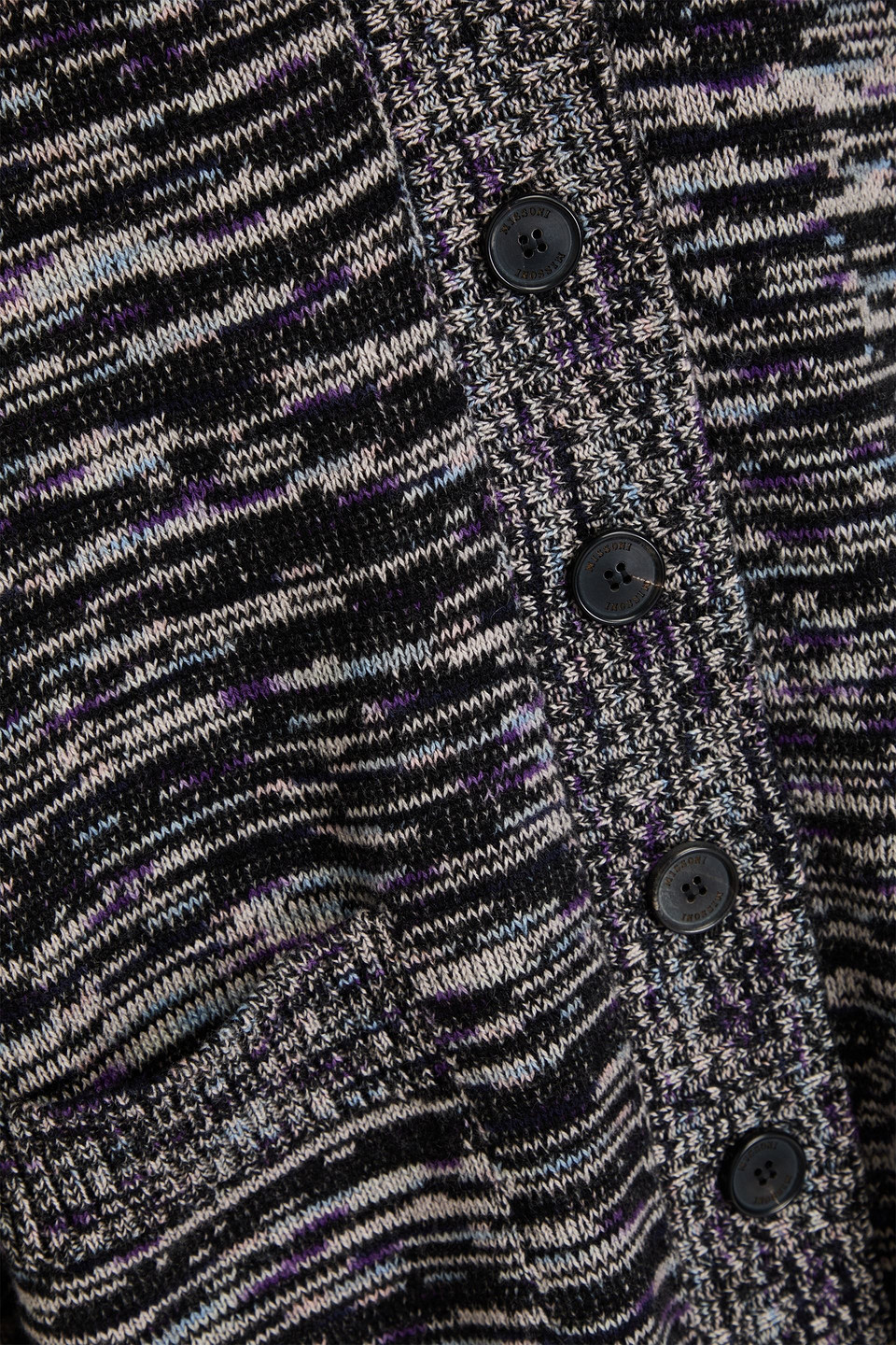 Missoni Space-dyed Cashmere Cardigan In Black