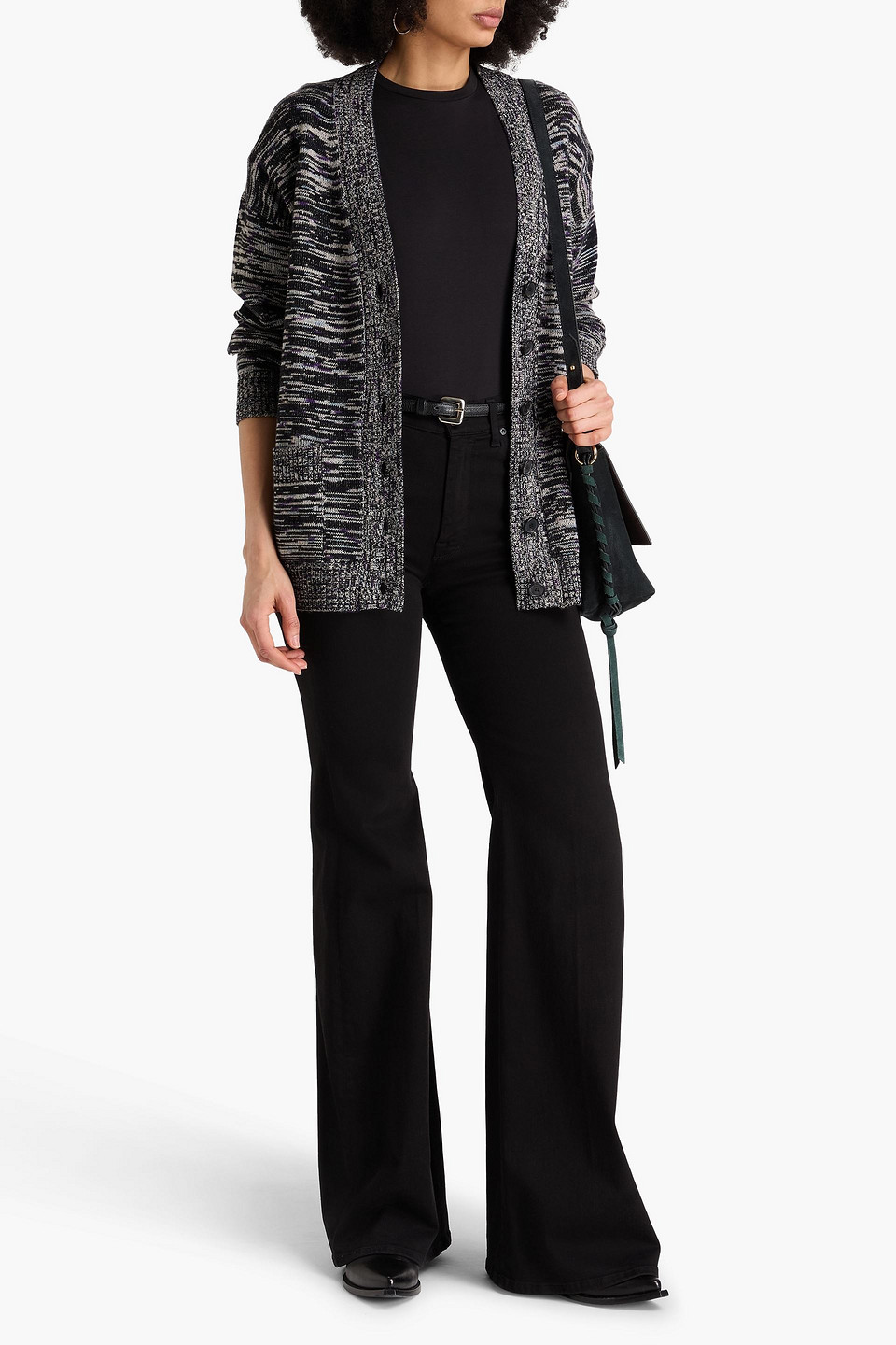 Missoni Space-dyed Cashmere Cardigan In Black