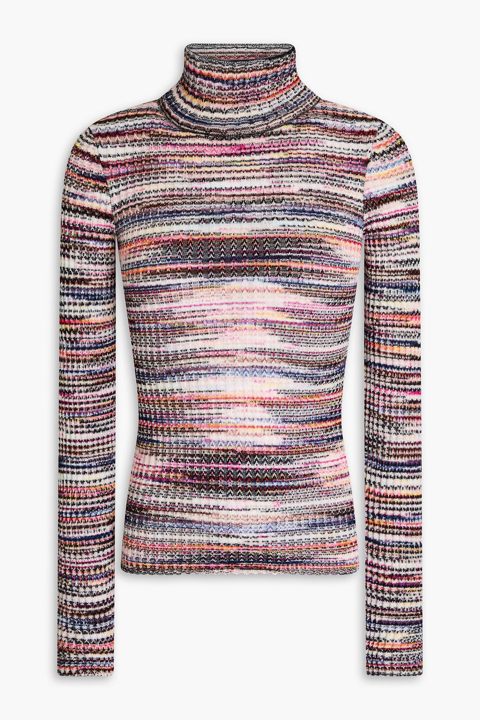 Missoni Rollkragenpullover Aus Rippstrick In Space-dye-optik In Multi