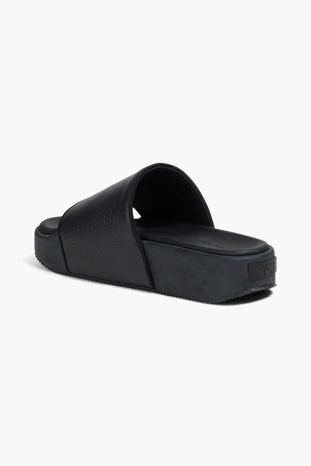 Y-3 Textured-leather platform slides