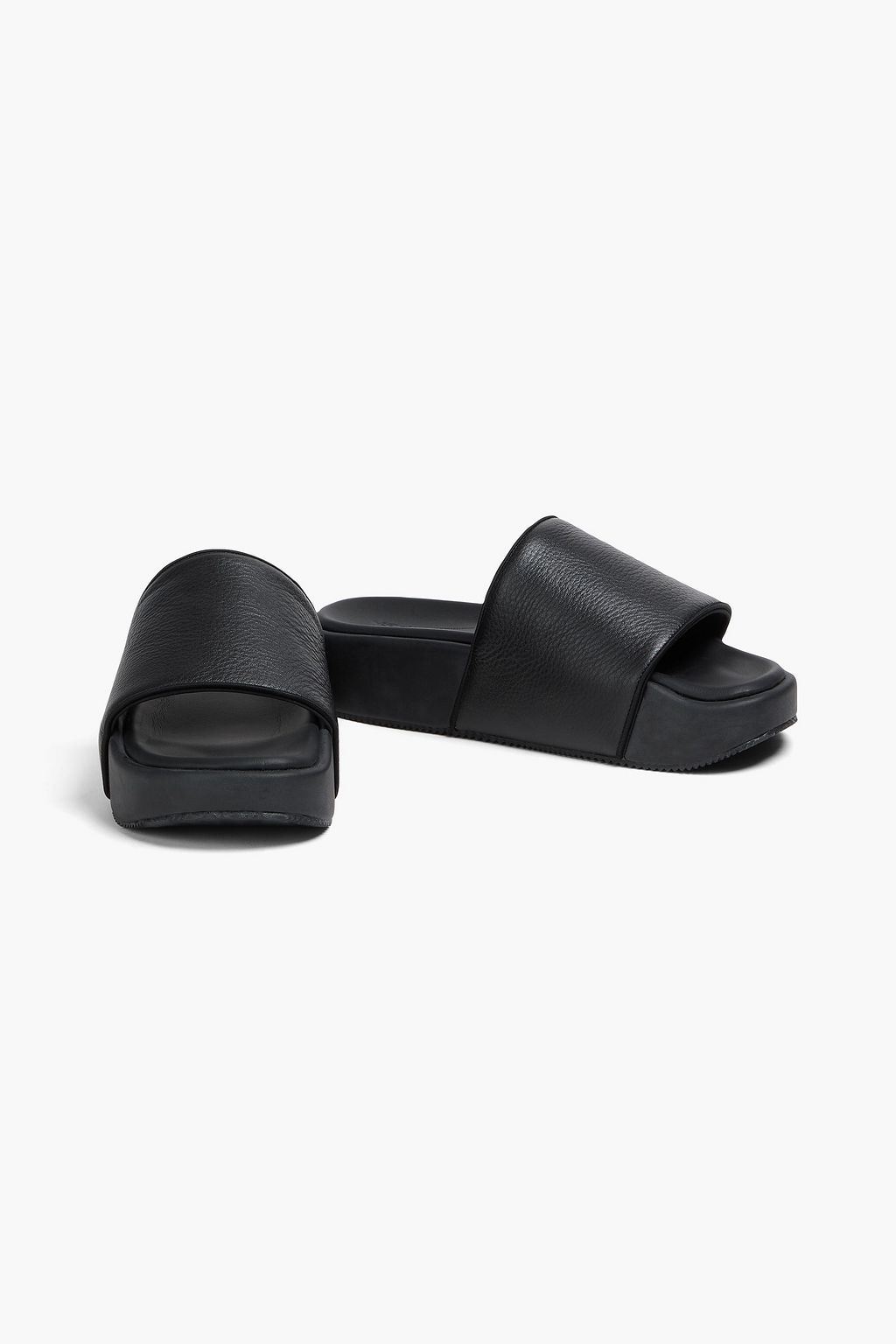 Y-3 Textured-leather platform slides
