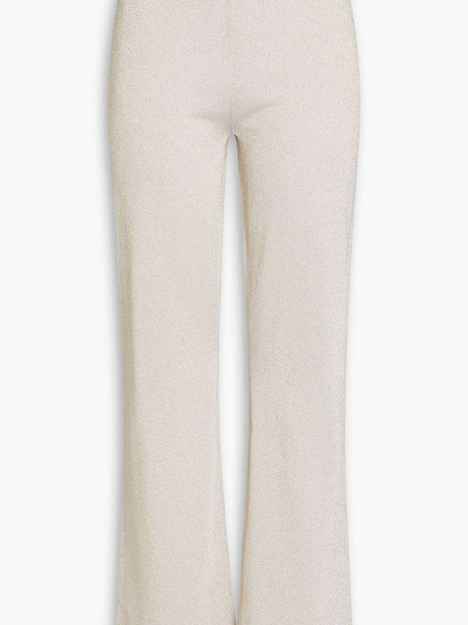 metallic knitted bootcut pants