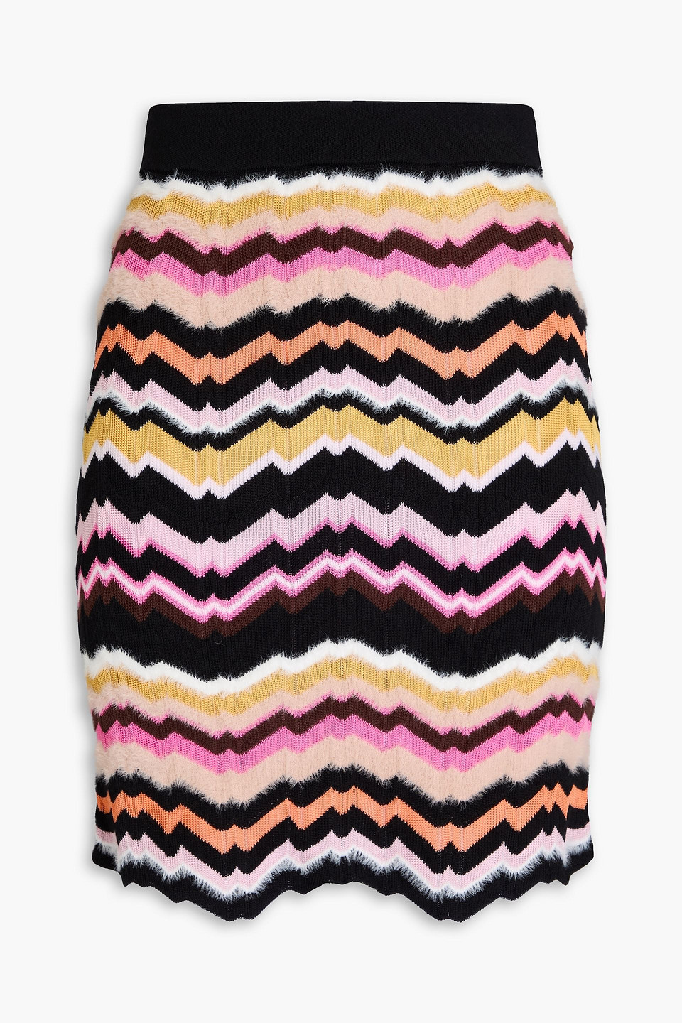 Missoni Brushed Knitted Mini Skirt In Black