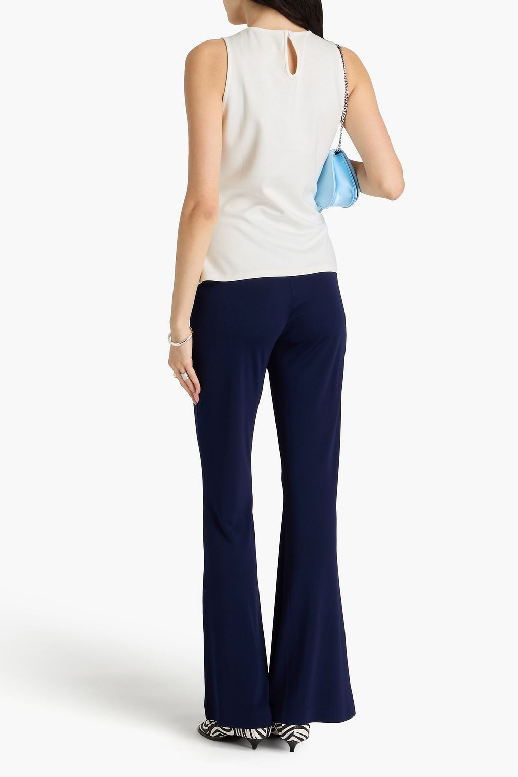 DIANE VON FURSTENBERG ジャージー トップス ルーシュ入り