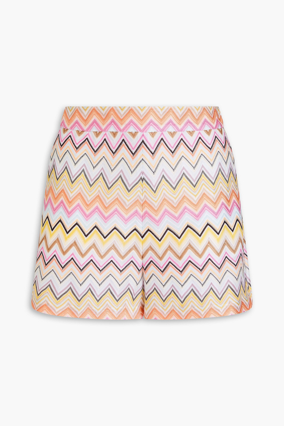 Missoni Crochet-knit Shorts In Peach