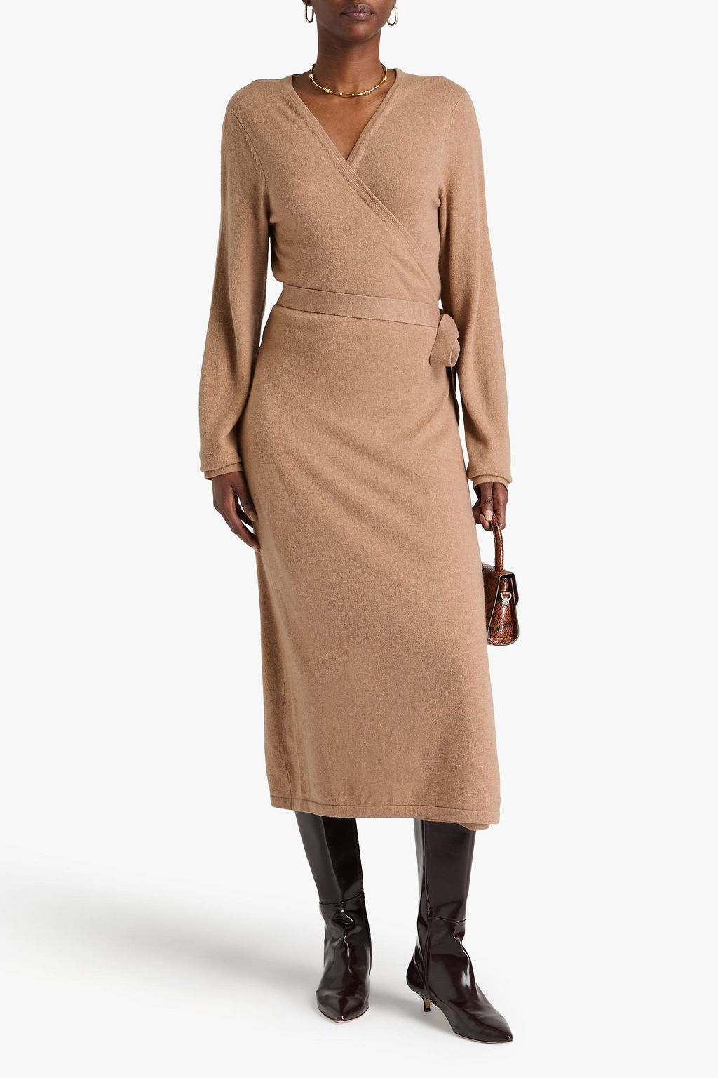 DIANE VON FURSTENBERG Astrid wool and cashmere-blend midi wrap dress
