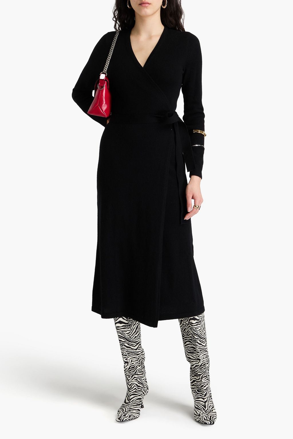 DIANE VON FURSTENBERG Astrid wool and cashmere-blend midi wrap dress