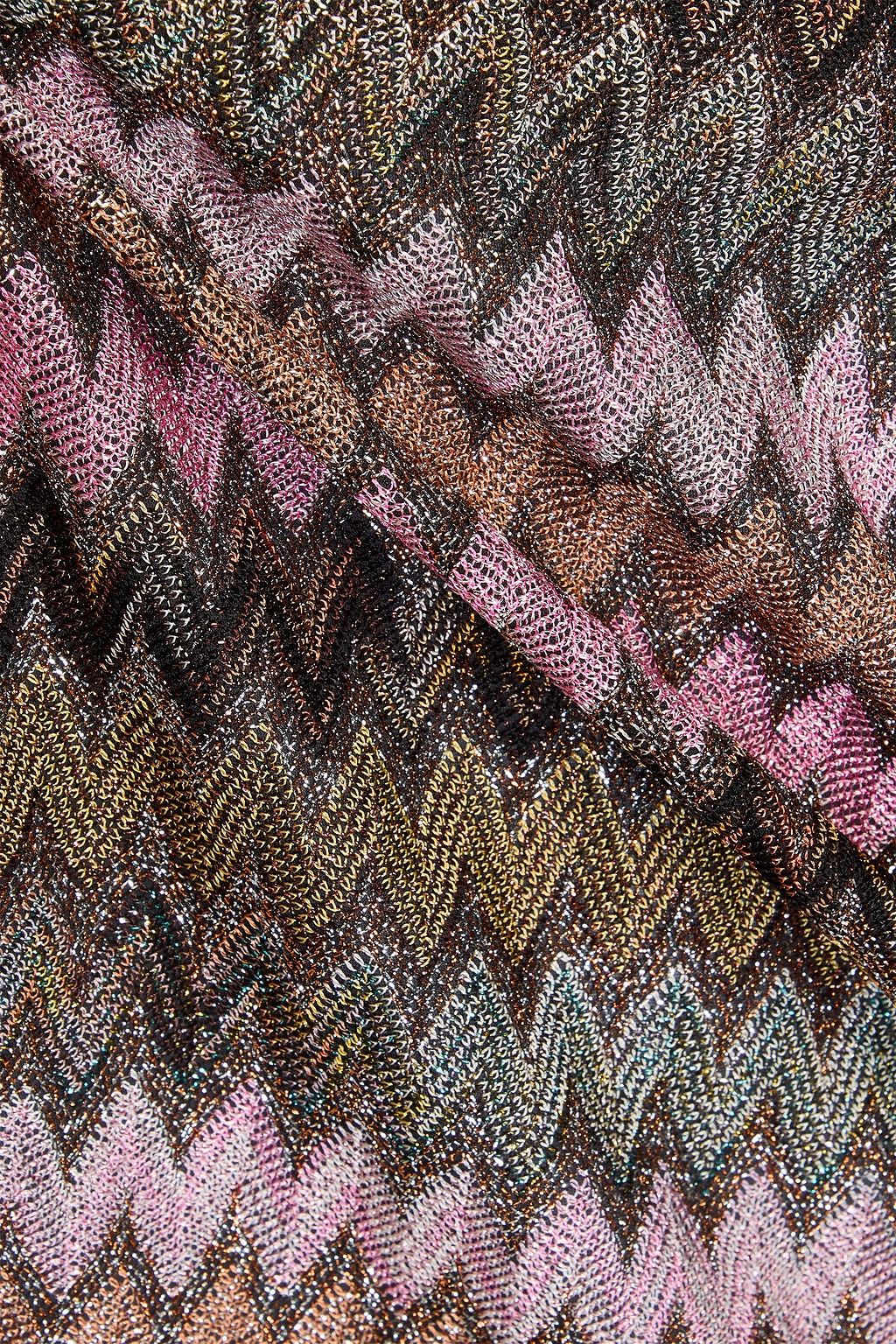 MISSONI Metallic crochet-knit mini skirt