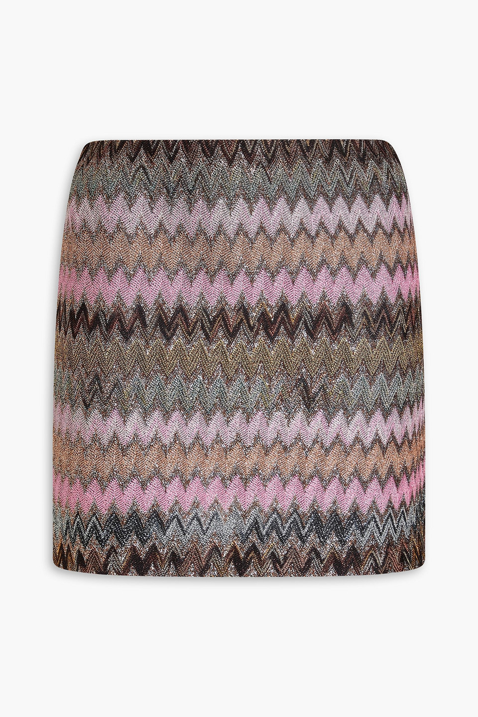 Missoni Metallic Crochet-knit Mini Skirt In Multi