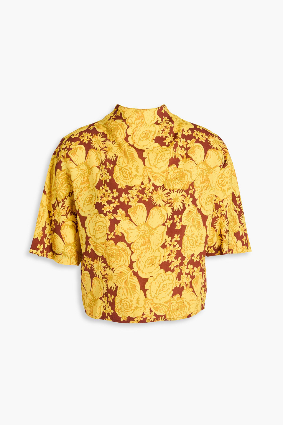 Diane Von Furstenberg Olympia Floral-print Crepe Top