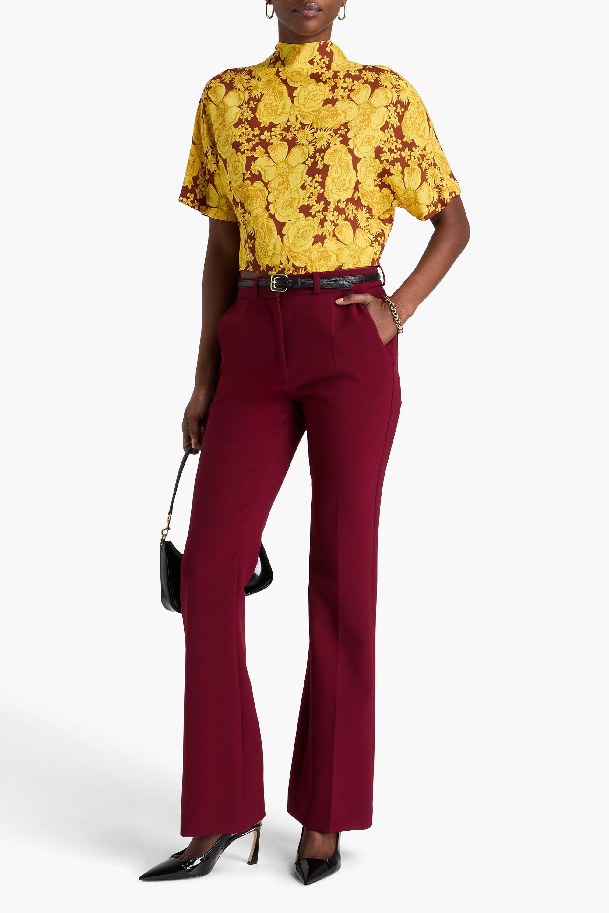 Diane von Furstenberg Olympia floral-print crepe top