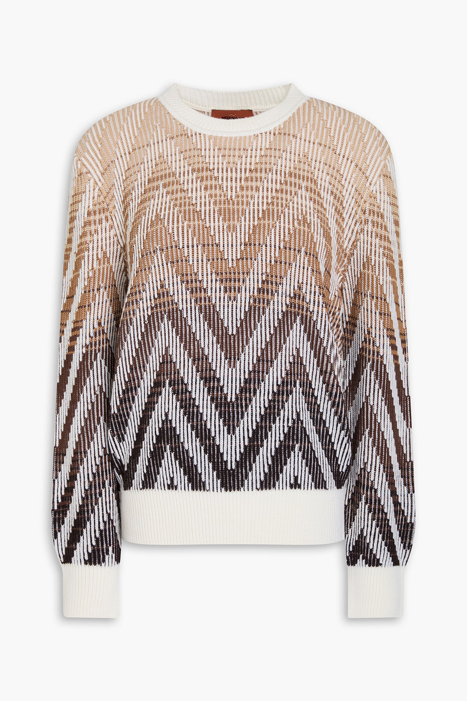 Missoni Ribbed Wool And Cotton-blend Sweater In Brown