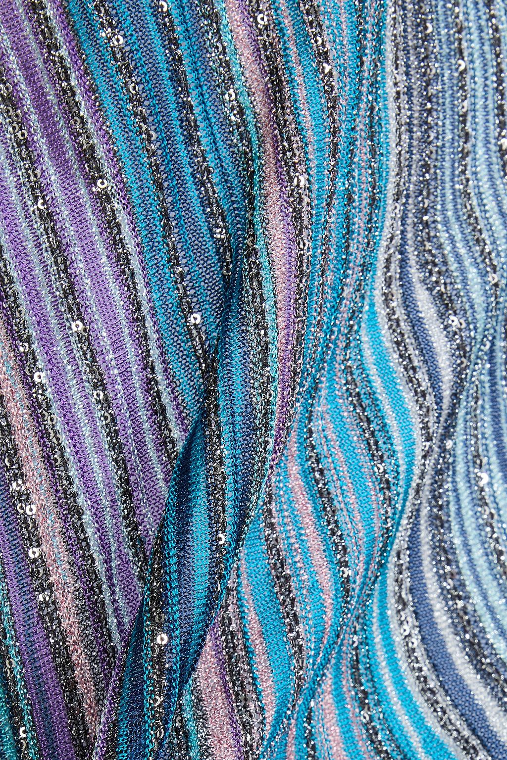 MISSONI Sequin-embellished striped ribbed-knit sweater