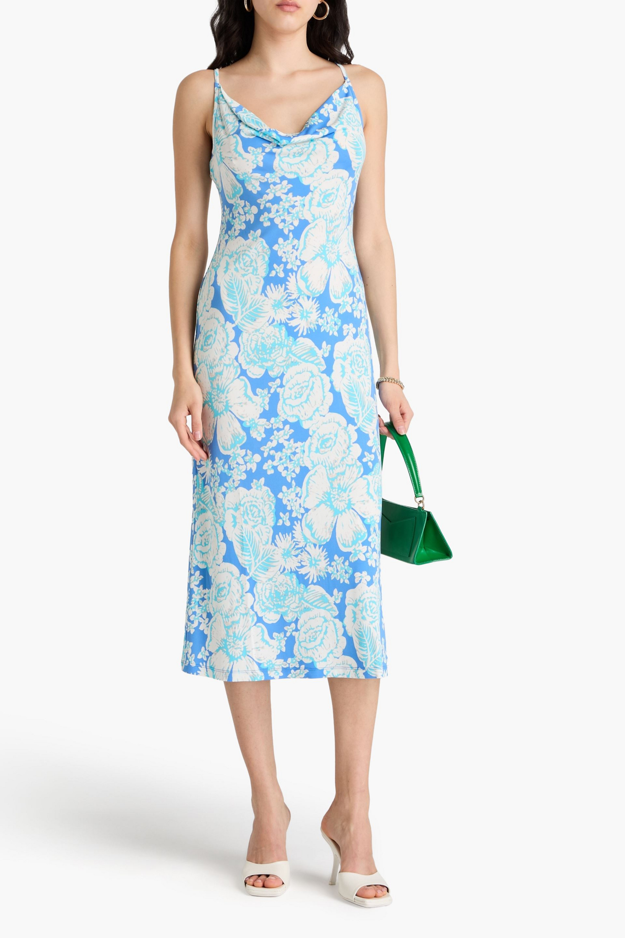 Diane von Furstenberg Alik draped floral-print jersey midi dress