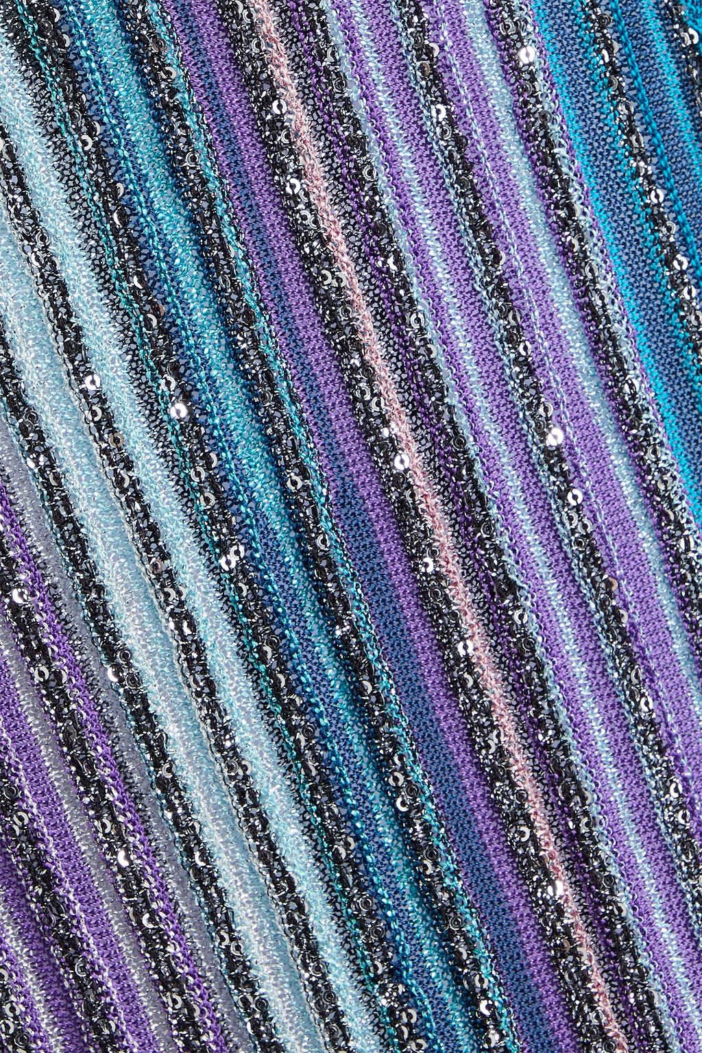 MISSONI Gestreiftes Tanktop aus Rippstrick mit Verzierung und Metallic-Effekt