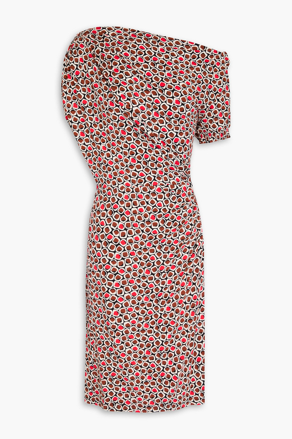 Mel one-shoulder printed stretch-jersey dress