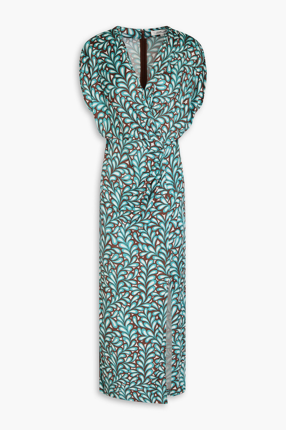 Williams wrap-effect printed jersey midi dress