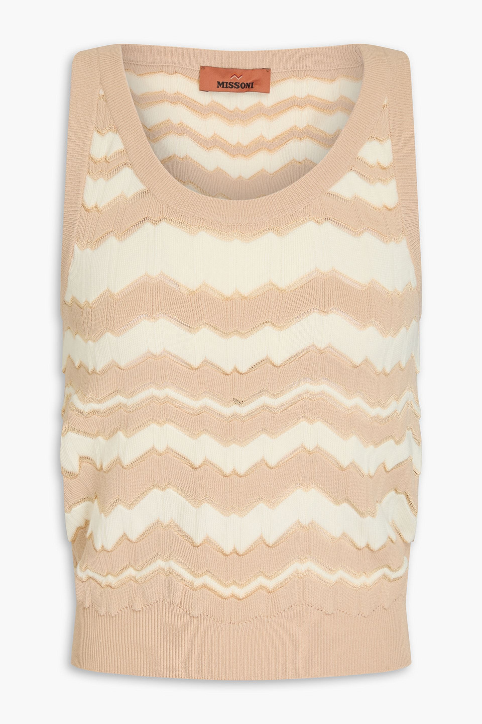 Missoni Crochet-knit Tank In Beige