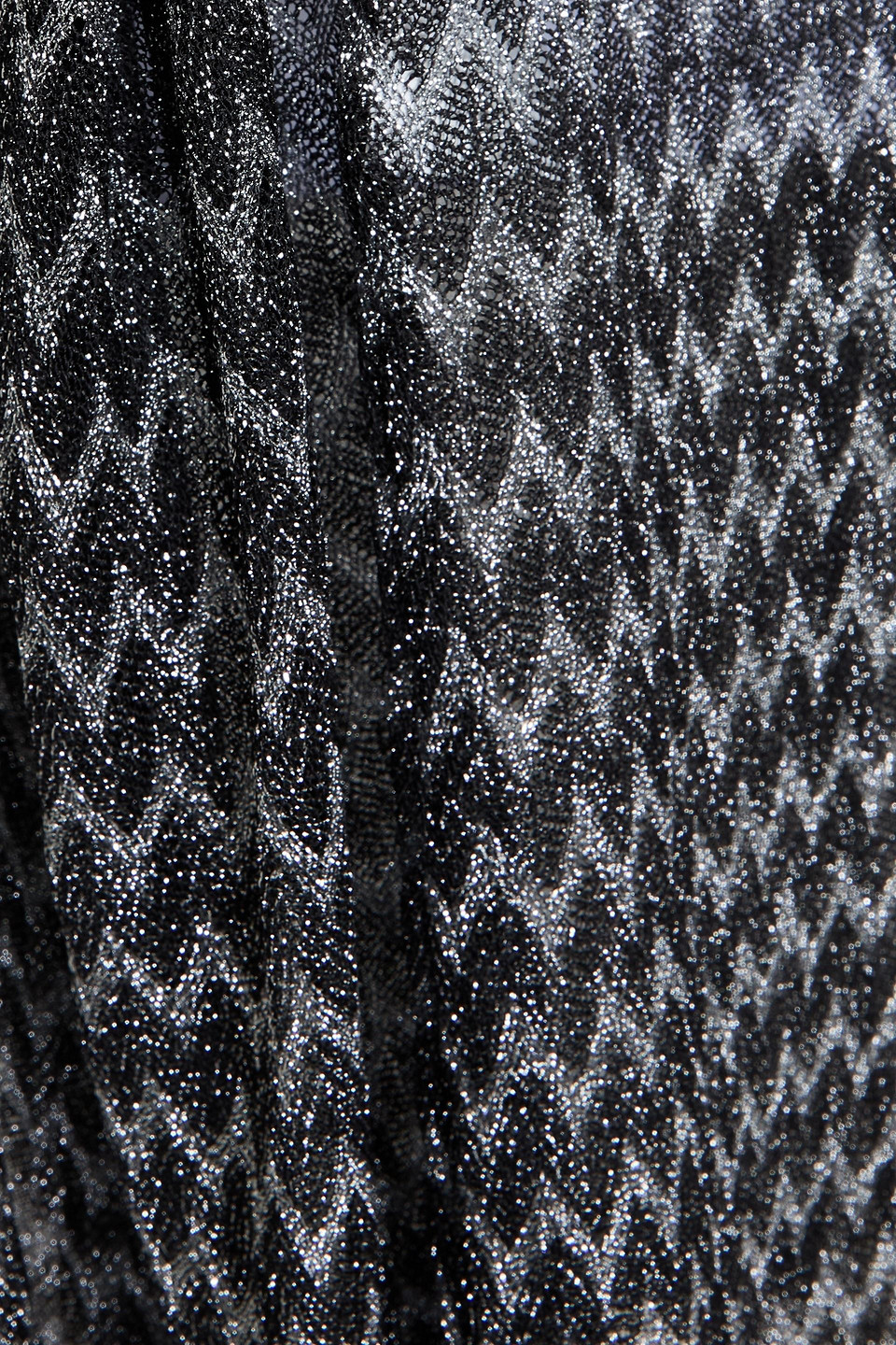 Missoni Metallic Crochet-knit Cardigan In Black