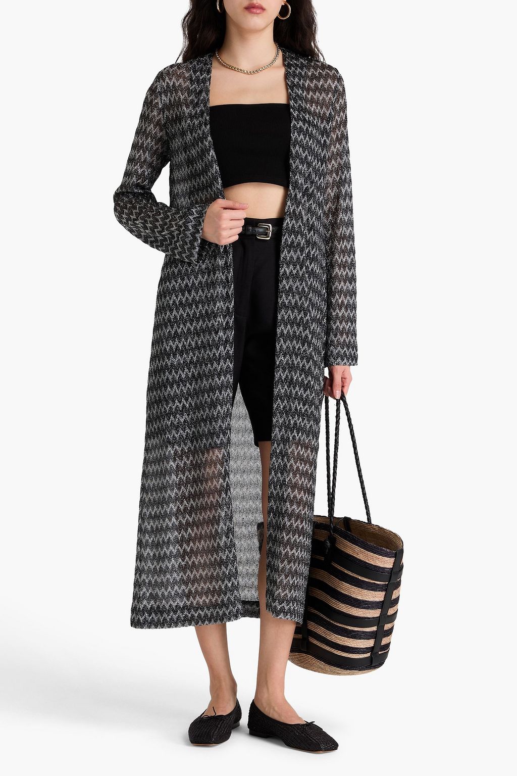 MISSONI Metallic crochet-knit cardigan