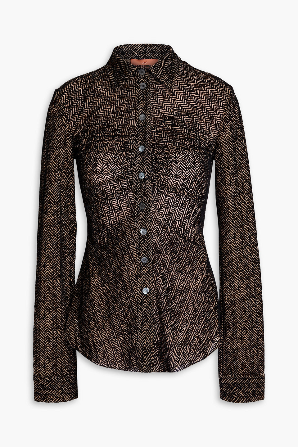 missoni - ruched flocked tulle shirt - black - it 40