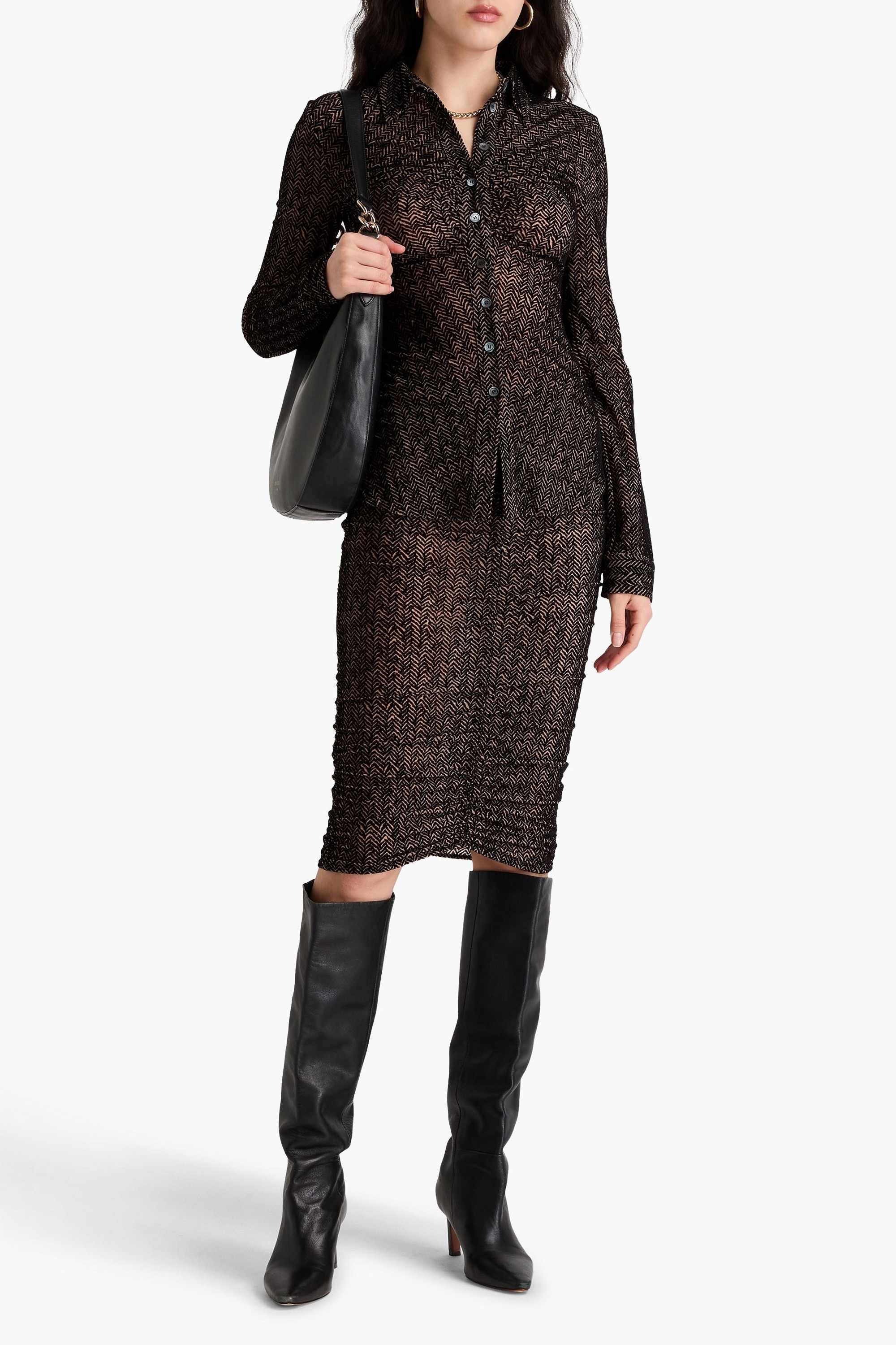 Missoni Ruched flocked tulle shirt