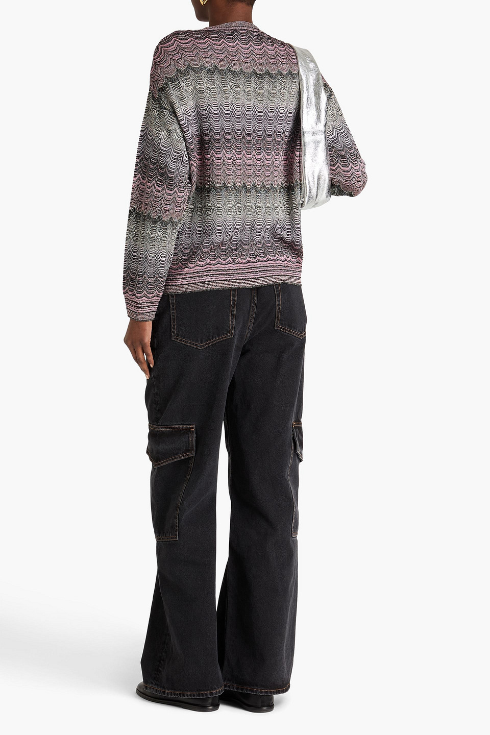 Missoni Stripe Pattern Embellished Sweater In Baby-pink