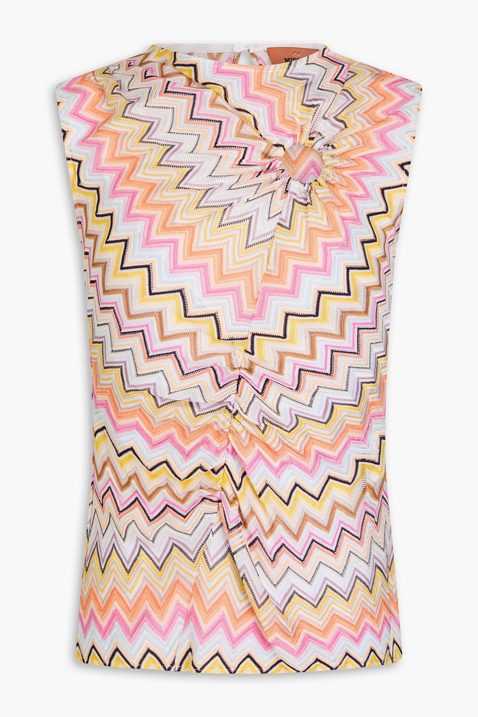 Missoni Cutout Crochet-knit Top In Yellow