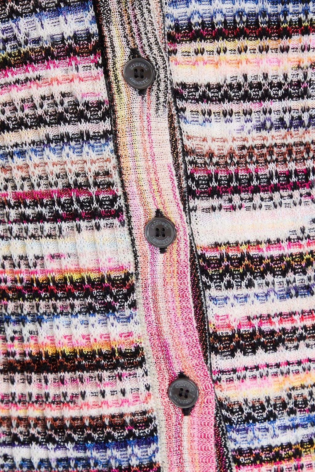 MISSONI كارديغان من نسيج محبوك بنمط مضلّع وبتصميم مخطط