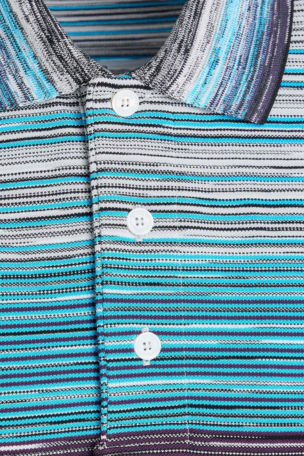 MISSONI Space-dyed cotton-piqué polo shirt