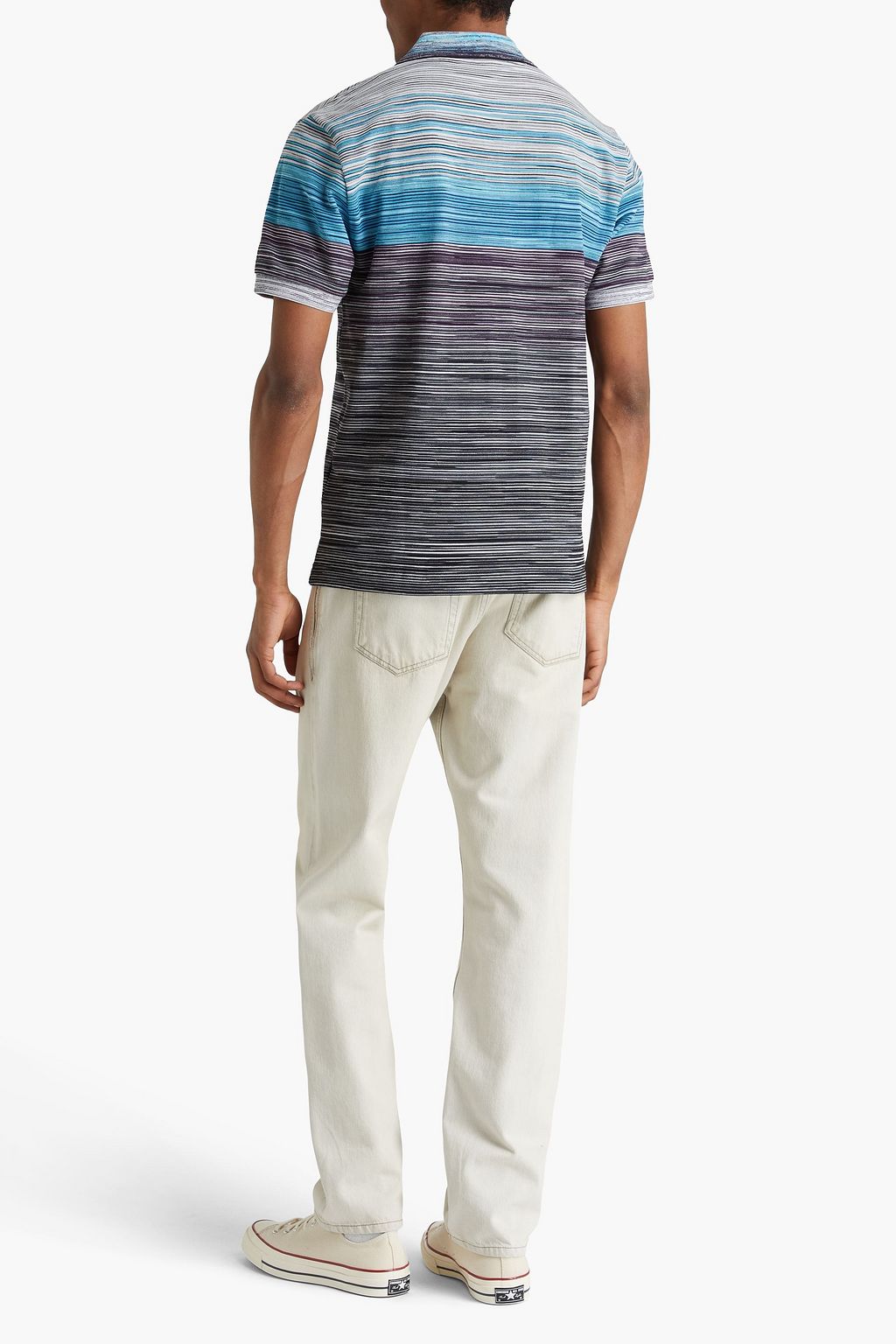 MISSONI Space-dyed cotton-piqué polo shirt