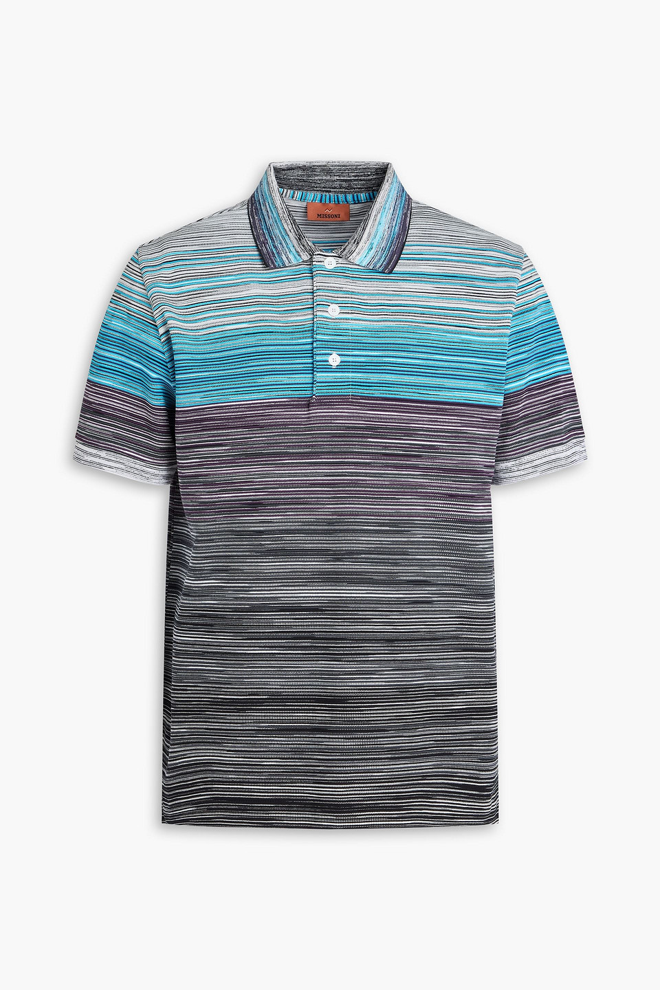 Missoni Space-dyed Cotton-piqué Polo Shirt In Dark Gray