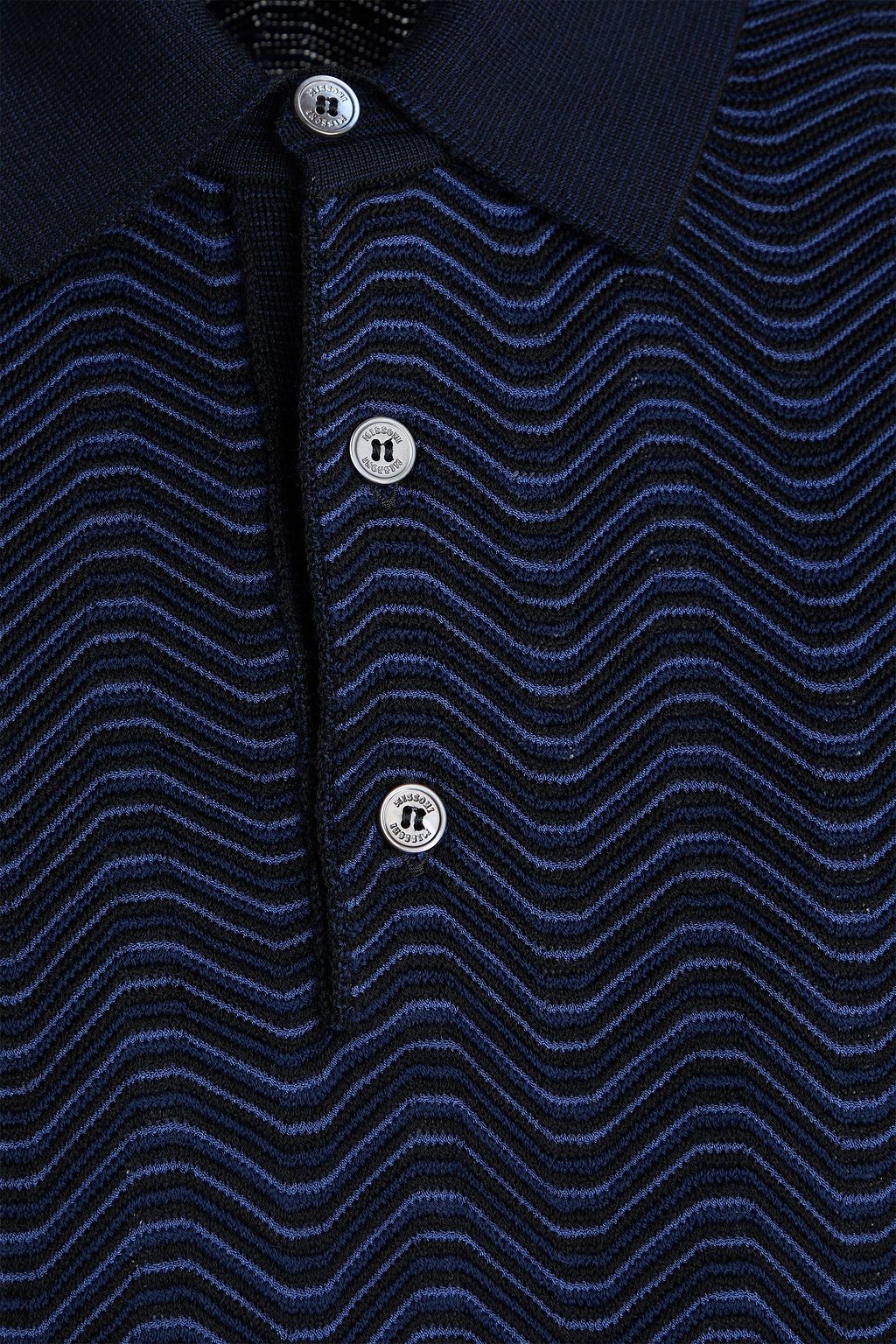 MISSONI Crochet-knit wool-blend polo shirt