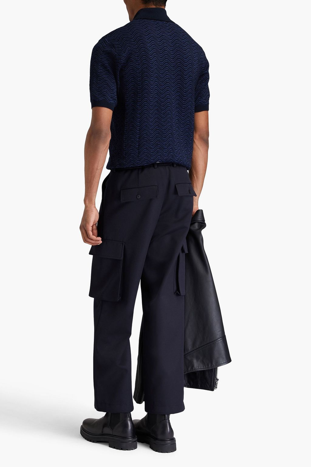 MISSONI Crochet-knit wool-blend polo shirt