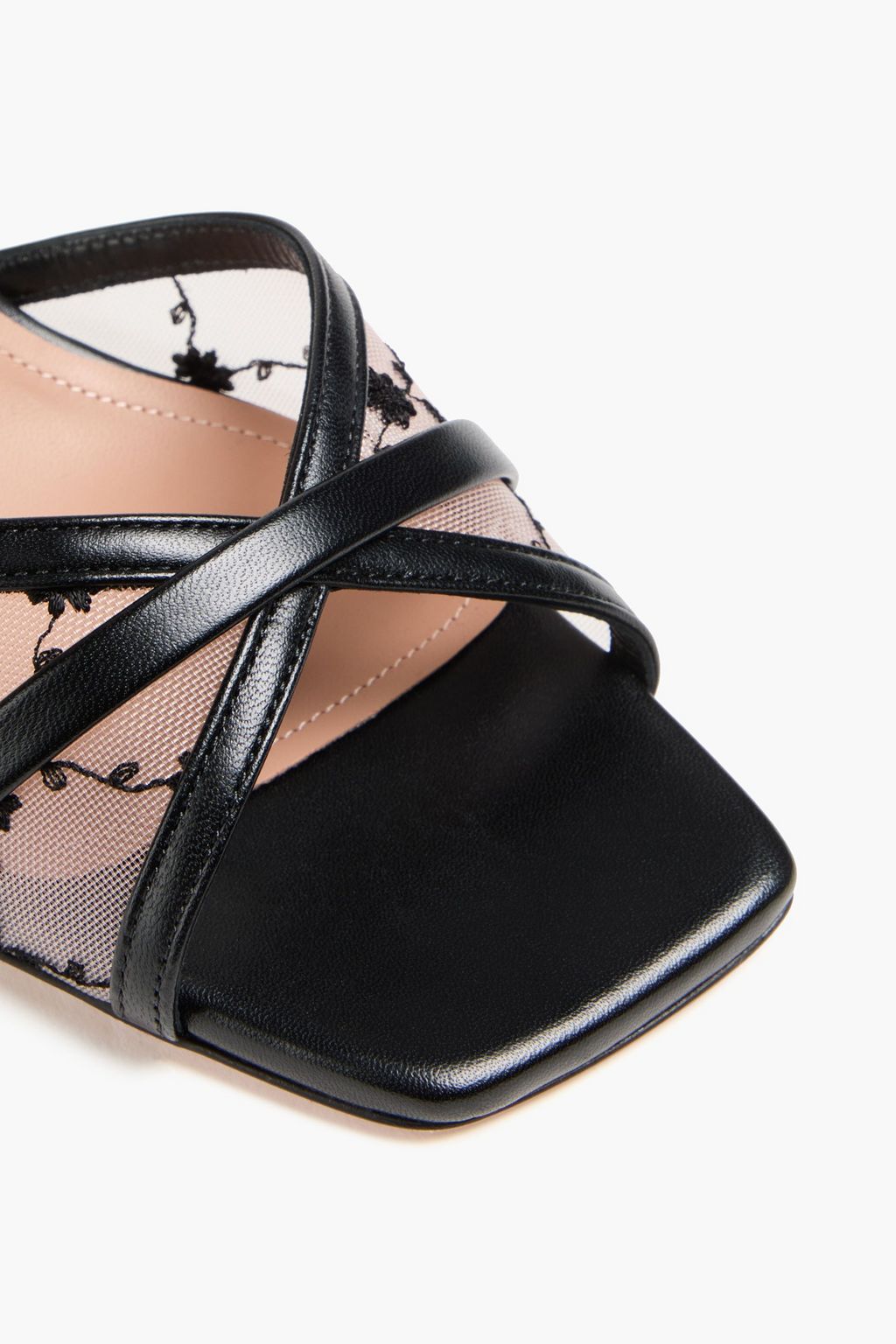 MALONE SOULIERS Perla 70 embroidered mesh mules