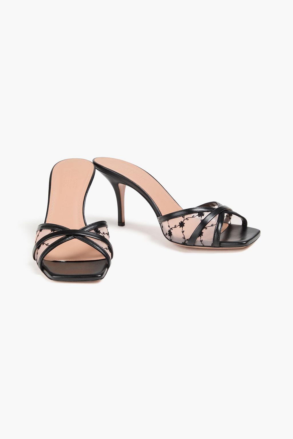 MALONE SOULIERS Perla 70 embroidered mesh mules