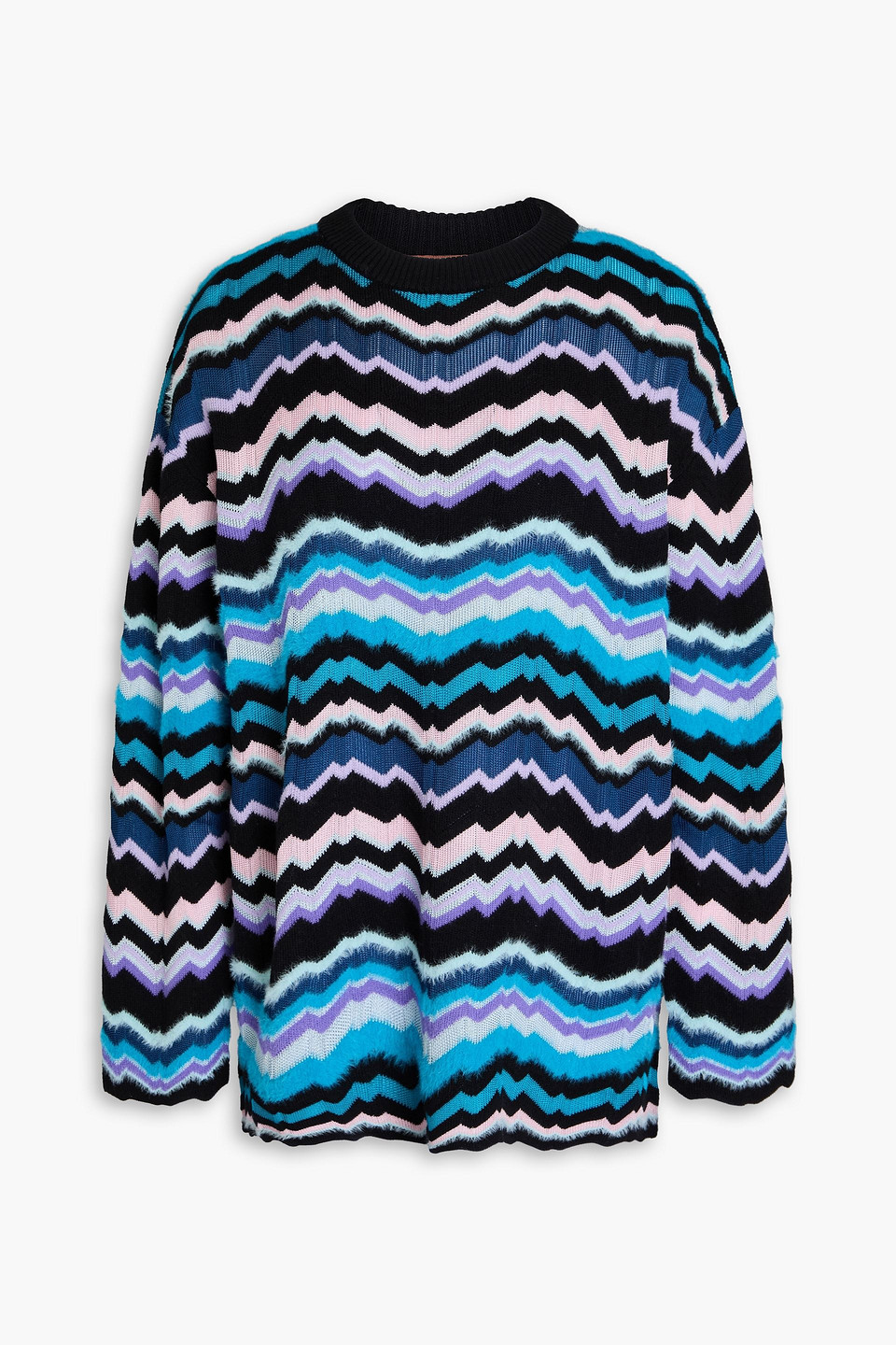 missoni - brushed intarsia-knit sweater - blue - it 40