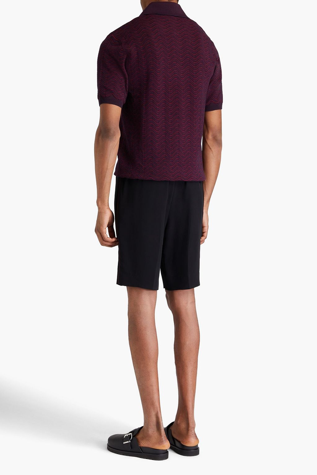 MISSONI Crochet-knit wool-blend polo shirt