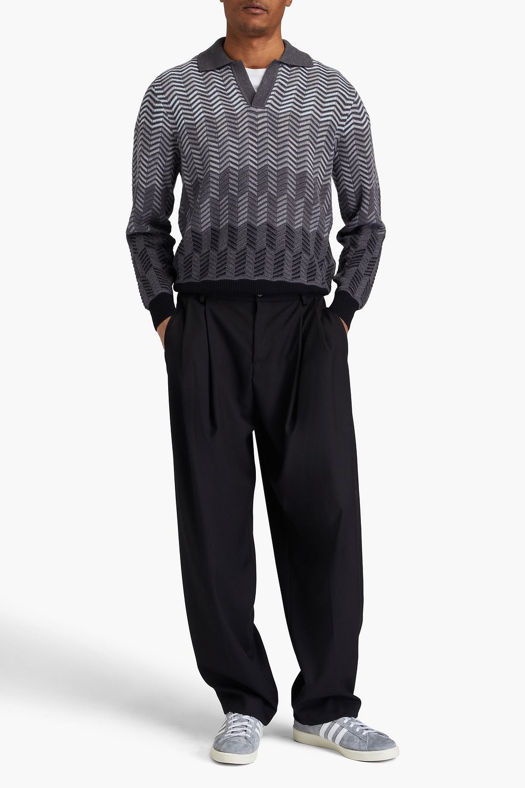 MISSONI Crochet-knit wool polo sweater