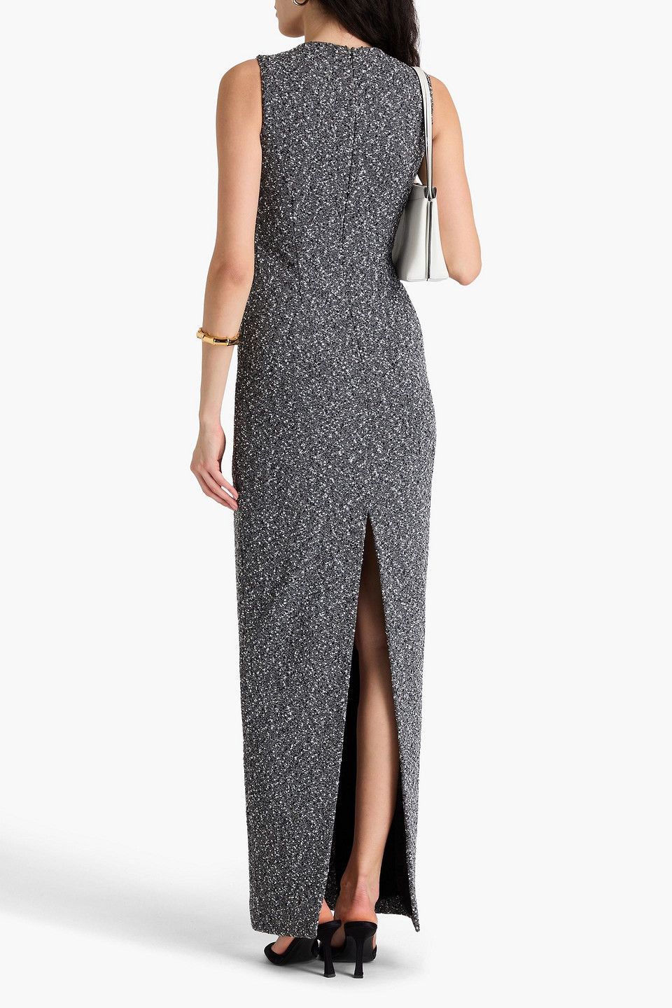 Missoni Cotton-blend Tweed Maxi Dress In Black