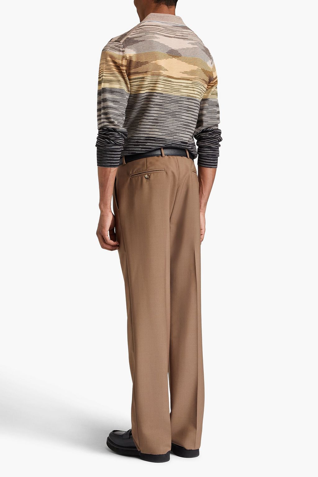 MISSONI كنزة رياضية بولو من الصوف بألوان متداخلة