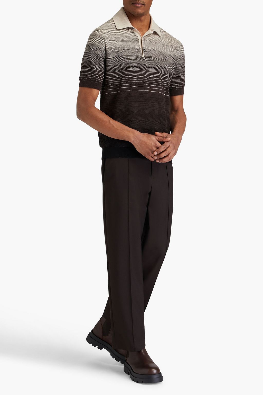 MISSONI Dégradé jacquard-knit cotton polo shirt