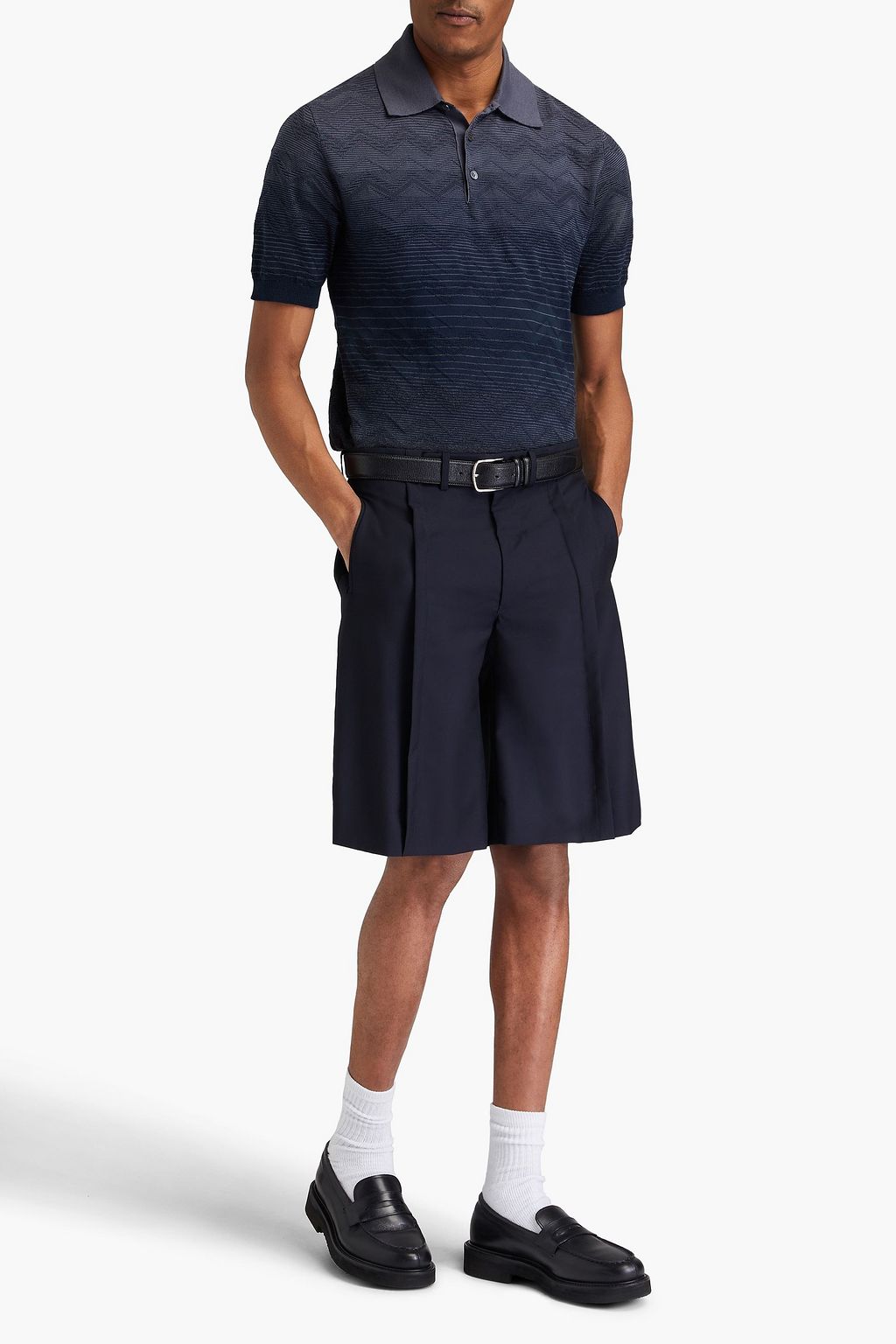 MISSONI Dégradé jacquard-knit cotton polo shirt