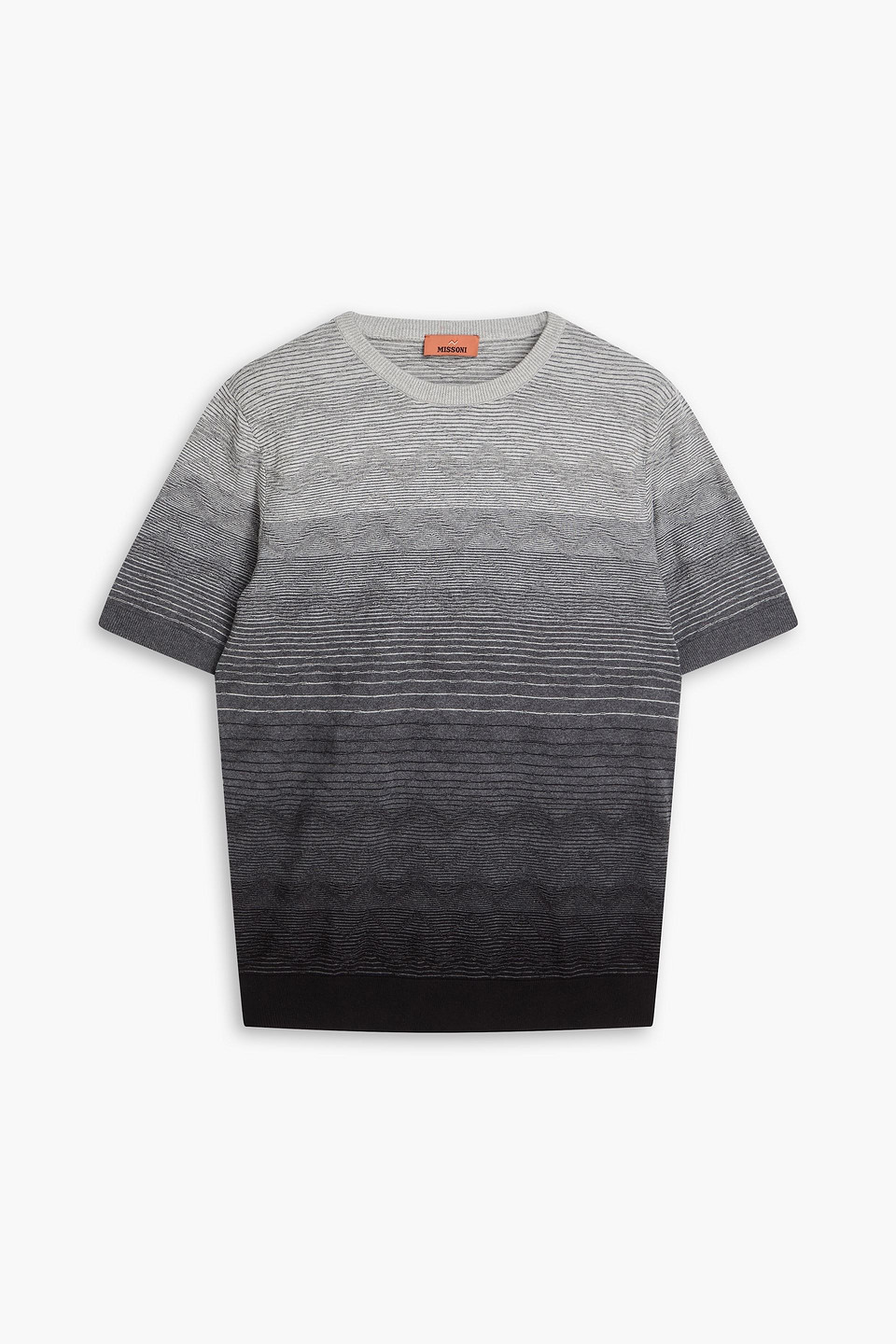 Jacquard-knit cotton T-shirt