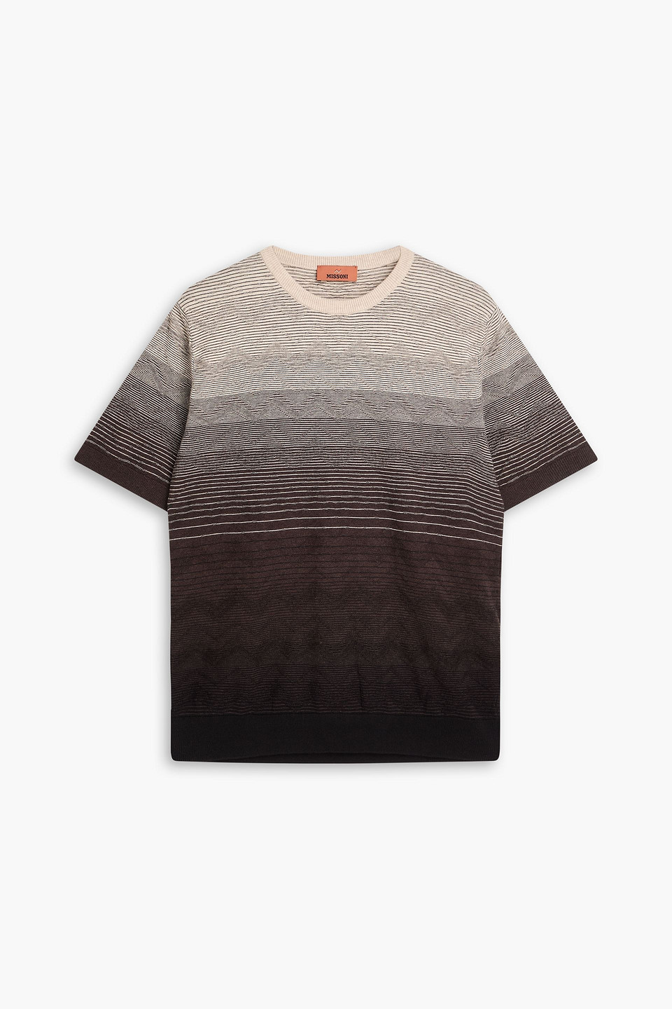 Jacquard-knit cotton T-shirt